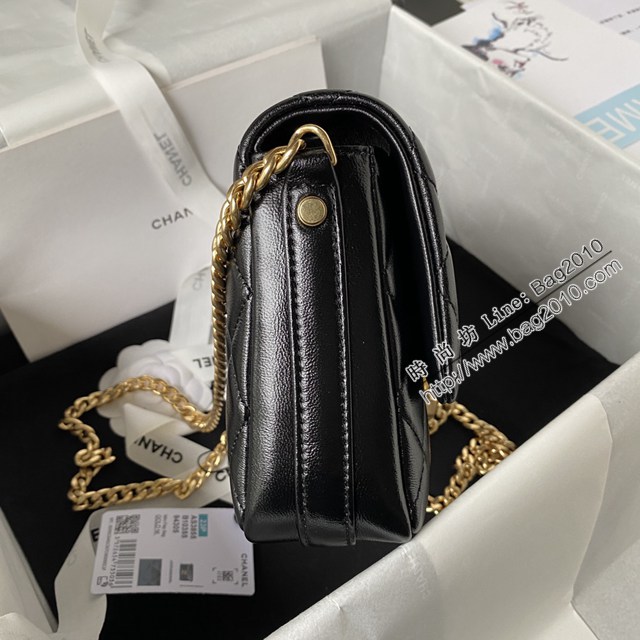 Chanel專櫃新款鏈條女包 香奈兒23p隱藏款復古黑金大log中號AS3855雙C超mini方胖子 djc6036